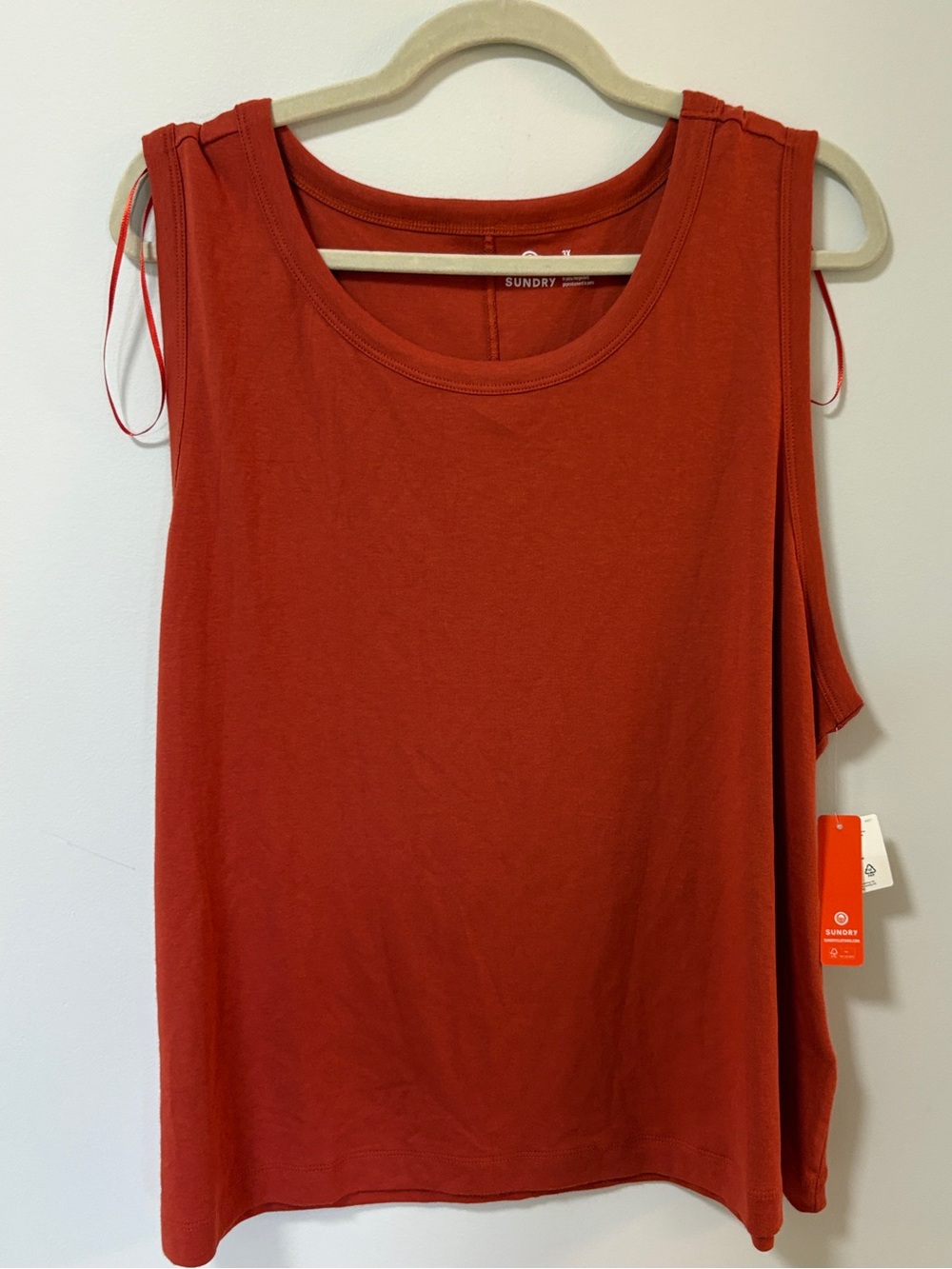 Sundry Sleeveless Tank Top Women’s Size 3X Orange Rust NEW Tencel Modal NWT